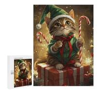 500 PCS Jigsaws for Adults Puzzle Christmas Cat Elf Decorations Jigsaw Puzzles for Adults For Family Fun for Birthday, Chrismas Unique Challenge Game 500 PCS