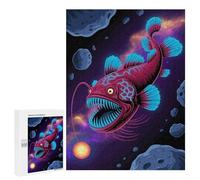500 PCS Jigsaws for Adults Puzzle Cosmic Anglerfish in Asteroid Field Puzzles for Adults Toy Wall Decor Enhance Memory Gifts for Friends And Family 500 PCS