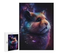 500 PCS Jigsaws for Adults Puzzle Cosmic Hamster Portrait Puzzles for Adults Family Games Staycation Kill Time Challenging To Complete 500 PCS
