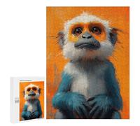 500 PCS Jigsaws for Adults Puzzle Curious Monkey Portrait Jigsaw for Adults Fun Games Presents for Women Challenging To Complete 500 PCS