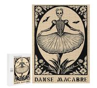 500 PCS Jigsaws for Adults Puzzle Danse Macabre Skeleton Ballerina Puzzles for Adults Family Games Staycation Kill Time Challenging To Complete 500 PCS