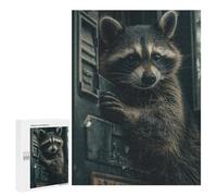 500 PCS Jigsaws for Adults Puzzle Dark Moody Raccoon Animal Jigsaw for Adults Fun Games Presents for Women Challenging To Complete 500 PCS