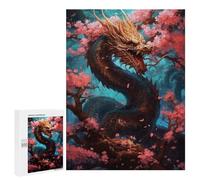 500 PCS Jigsaws for Adults Puzzle Dragon Amidst Cherry Blossoms -6 Jigsaw Puzzle Hands-on Game But Fun And Humorous Birthday Present, Gifts, 500 PCS