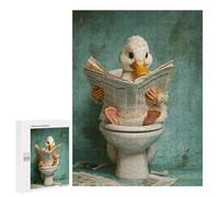 500 PCS Jigsaws for Adults Puzzle Duck Reading Newspaper on Toilet Jigsaw Puzzles for Adults For Family Fun for Birthday, Chrismas Unique Challenge Game 500 PCS