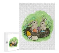 500 PCS Jigsaws for Adults Puzzle Easter Bunny April Puzzles for Adults Family Games Staycation Kill Time Challenging To Complete 500 PCS