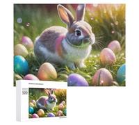 `500 PCS Jigsaws for Adults Puzzle Easter Bunny with Eggs-22 Adult Jigsaw Puzzle Toy Wall Decor Wall Art Challenging To Complete 500 PCS