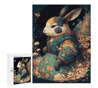 500 PCS Jigsaws for Adults Puzzle Elegant Rabbit Art Print Puzzles for Teenagerss Birthday Present Help The Brain Exercise Challenging Game Gifts 500 PCS