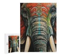 500 PCS Jigsaws for Adults Puzzle Elephant Close Up Portrait Jigsaw for Adults Fun Games Presents for Women Challenging To Complete 500 PCS