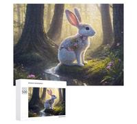 `500 PCS Jigsaws for Adults Puzzle Enchanted Forest Bunny-1 Adult Jigsaw Puzzle Toy Wall Decor Wall Art Challenging To Complete 500 PCS