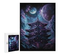 500 PCS Jigsaws for Adults Puzzle Enchanted Pagoda Night Sky -4 Puzzles for Teenagerss Birthday Present Help The Brain Exercise Challenging Game Gifts 500 PCS