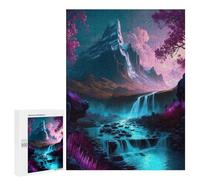 500 PCS Jigsaws for Adults Puzzle Enchanted Waterfall Landscape -5 Jigsaw Puzzle Hands-on Game But Fun And Humorous Birthday Present, Gifts, 500 PCS