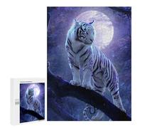 500 PCS Jigsaws for Adults Puzzle Enchanted White Tiger Moonlit Forest -1 Jigsaw Puzzles for Adults For Family Fun for Birthday, Chrismas Unique Challenge Game 500 PCS