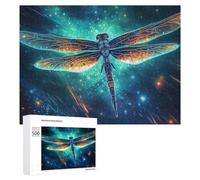 `500 PCS Jigsaws for Adults Puzzle Fantasy Dragonfly in Cosmic Light Adult Jigsaw Puzzle Toy Wall Decor Wall Art Challenging To Complete 500 PCS