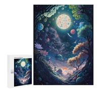 500 PCS Jigsaws for Adults Puzzle Fantasy Forest Moonlit Path Jigsaw Puzzle Hands-on Game But Fun And Humorous Birthday Present, Gifts, 500 PCS