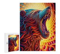 500 PCS Jigsaws for Adults Puzzle Flaming Bear Artwork Jigsaw Puzzle Hands-on Game But Fun And Humorous Birthday Present, Gifts, 500 PCS