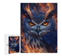 500 PCS Jigsaws for Adults Puzzle Flaming Owl Art Print Puzzles for Teenagerss Birthday Present Help The Brain Exercise Challenging Game Gifts 500 PCS