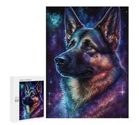 500 PCS Jigsaws for Adults Puzzle Galactic German Shepherd Art Print -2 Puzzles for Teenagerss Birthday Present Help The Brain Exercise Challenging Game Gifts 500 PCS
