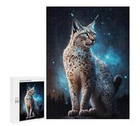 500 PCS Jigsaws for Adults Puzzle Galactic Lynx Celestial Feline Majesty -1 Puzzles for Adults Family Games Staycation Kill Time Challenging To Complete 500 PCS
