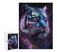 500 PCS Jigsaws for Adults Puzzle Glowing Tiger Galaxy Art Print Puzzles for Teenagerss Birthday Present Help The Brain Exercise Challenging Game Gifts 500 PCS