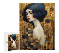 500 PCS Jigsaws for Adults Puzzle Golden Abstract Lady Jigsaw for Adults Fun Games Presents for Women Challenging To Complete 500 PCS