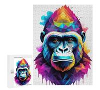 500 PCS Jigsaws for Adults Puzzle Gorilla Geometric Art Adult Jigsaw Relax Games Difficult Challenge Challenging To Complete 500 PCS
