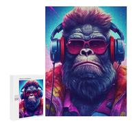500 PCS Jigsaws for Adults Puzzle Groovy Gorilla Groove Adult Jigsaw Relax Games Difficult Challenge Challenging To Complete 500 PCS