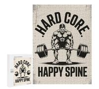 500 PCS Jigsaws for Adults Puzzle Hard Core Happy Spine Weightlifting Poster Puzzles for Adults Family Games Staycation Kill Time Challenging To Complete 500 PCS