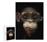 500 PCS Jigsaws for Adults Puzzle Hipster Chimpanzee Cigar Puzzles for Adults Toy Wall Decor Enhance Memory Gifts for Friends And Family 500 PCS