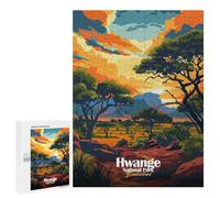500 PCS Jigsaws for Adults Puzzle Hwange National Park Zimbabwe Illustration Jigsaws for Adults Fun Games Stress Reliever Challenging To Complete 500 PCS