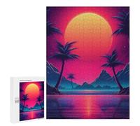 500 PCS Jigsaws for Adults Puzzle Intense Synthwave Horizon Puzzles for Adults Hands-on Game Hand Speed Race Great Gift for Gaming 500 PCS