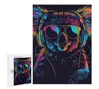 500 PCS Jigsaws for Adults Puzzle Koala Headphones Sunglasses Art Print Puzzles for Teenagerss Birthday Present Help The Brain Exercise Challenging Game Gifts 500 PCS