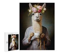 500 PCS Jigsaws for Adults Puzzle Lady Llama Coffee Puzzles for Adults Hands-on Game Hand Speed Race Great Gift for Gaming 500 PCS