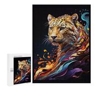 500 PCS Jigsaws for Adults Puzzle Leopard in Abstract Art Jigsaw for Adults Fun Games Presents for Women Challenging To Complete 500 PCS