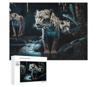 `500 PCS Jigsaws for Adults Puzzle Leopards in The Moonlit Jungle Adult Jigsaw Puzzle Toy Wall Decor Wall Art Challenging To Complete 500 PCS