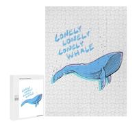 500 PCS Jigsaws for Adults Puzzle Lonely Whale Text Version Jigsaws for Adults Fun Games Stress Reliever Challenging To Complete 500 PCS