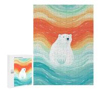500 PCS Jigsaws for Adults Puzzle Lost Polar Bear Jigsaws for Adults Fun Games Stress Reliever Challenging To Complete 500 PCS