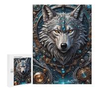 500 PCS Jigsaws for Adults Puzzle Lunar Sentinel Wolf Puzzles for Adults Family Games Staycation Kill Time Challenging To Complete 500 PCS