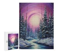 500 PCS Jigsaws for Adults Puzzle Magical Winter Forest Sunset Jigsaw Puzzles for Adults For Family Fun for Birthday, Chrismas Unique Challenge Game 500 PCS