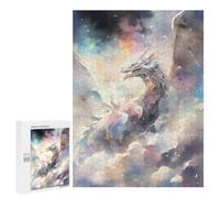 500 PCS Jigsaws for Adults Puzzle Majestic Dragon In Clouds Jigsaw for Adults Fun Games Presents for Women Challenging To Complete 500 PCS