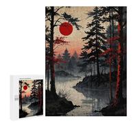 500 PCS Jigsaws for Adults Puzzle Misty Red Moon Puzzles for Adults Hands-on Game Hand Speed Race Great Gift for Gaming 500 PCS