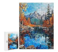 500 PCS Jigsaws for Adults Puzzle Mosaic Mountain Reflection Jigsaws for Adults Fun Games Stress Reliever Challenging To Complete 500 PCS