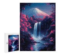 500 PCS Jigsaws for Adults Puzzle Mountain Fuji Waterfall Night Japanese Cherry Blossom Puzzles for Adults Toy Wall Decor Enhance Memory Gifts for Friends And Family 500 PCS