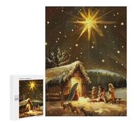 500 PCS Jigsaws for Adults Puzzle Nativity Scene with Star Adult Jigsaw Relax Games Difficult Challenge Challenging To Complete 500 PCS