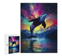 500 PCS Jigsaws for Adults Puzzle Orca Whale Leaping in Cosmic Waters Puzzles for Teenagerss Birthday Present Help The Brain Exercise Challenging Game Gifts 500 PCS