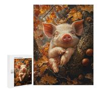 500 PCS Jigsaws for Adults Puzzle Piglet in Autumn Leaves Puzzles for Adults Toy Wall Decor Enhance Memory Gifts for Friends And Family 500 PCS