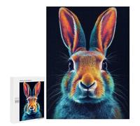 500 PCS Jigsaws for Adults Puzzle Rabbit Neon Jigsaw for Adults Fun Games Presents for Women Challenging To Complete 500 PCS