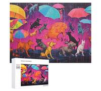`500 PCS Jigsaws for Adults Puzzle Rainbow Paws A Whimsical Canine Gathering Adult Jigsaw Puzzle Toy Wall Decor Wall Art Challenging To Complete 500 PCS