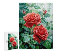 500 PCS Jigsaws for Adults Puzzle Red Rose Flower Puzzles for Adults Hands-on Game Hand Speed Race Great Gift for Gaming 500 PCS