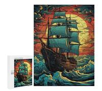 500 PCS Jigsaws for Adults Puzzle Sailing Into Sunset Jigsaws for Adults Fun Games Stress Reliever Challenging To Complete 500 PCS
