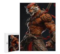 500 PCS Jigsaws for Adults Puzzle Samurai Tiger Warrior Statue Puzzles for Adults Family Games Staycation Kill Time Challenging To Complete 500 PCS